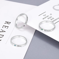 Nouvel Arrivage Décembre Bague Personnalisable DIY Incrustée de Diamants, en Alliage de Cuivre Gravé, Plaqué Argent, Plaqué Or Rose, Plaqué Or, Style Couple