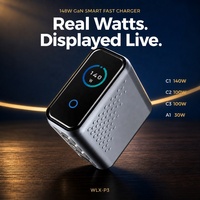 Chargeur GaN3 durable 148W avec affichage LED 4 ports, 3C1A USB-C PD, charge ultra rapide, certifié CE FCC RoHS, livraison directe prise en charge