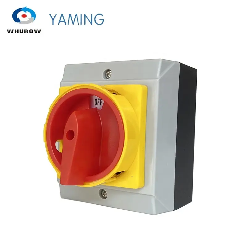 Disconnected Isolator Switch YMD11-25D 25A 4P 690V With Enclosure Waterproof Box OFF-ON 2 Positions Padlock Rotary Changeover