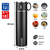 Taza de café Fayren, botella de agua aislada al vacío de acero inoxidable con taza para bebida caliente y fría, taza de viaje