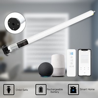 Persianas Enrollables Motorizadas Inteligentes de Alta Calidad, Personalizadas, Compatibles con Tuya y Google WiFi, de Doble Capa de Fibra de Poliéster, Opacas, para Ventana