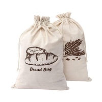 Sac de rangement pour pain réutilisable avec logo personnalisé, en coton et lin, avec cordon de serrage, pour emballer le pain fait maison