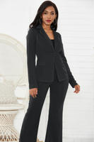 Ensemble de survêtement pour femmes, blazer à volants à manches longues, pantalon, ensemble deux pièces, uniforme de bureau pour femme, costume professionnel