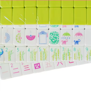 Fichas de Mahjong Americanas de 4 Capas Color Verde Manzana del Fabricante Original, Plegables, de Lujo, Modernas, Personalizables y Duraderas <span class=keywords><strong>para</strong></span> Juegos de Casino - Product Image 1