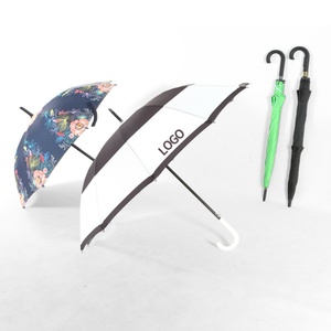 Custom Logo Printed <b>Windproof</b> Straight Metal Golf <b>Umbrella</b> 12 Ribs Strong Wind Resistant Auto Open Manual Control Promotional - Product Image 1