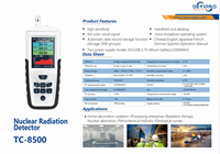 Détecteur de rayonnement nucléaire de haute qualité fabriqué en usine, détection alpha/bêta/raisons X/néutron, alarme sonore, portable, avec mesure de température