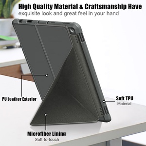 Custodia in pelle con guscio posteriore in TPU con copertura intelligente per supporto pieghevole per <span class=keywords><strong>Tablet</strong></span> Amazon Fire HD10 HD 10 <span class=keywords><strong>Plus</strong></span> 11a generazione 2021 - Product Image 2