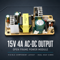 Alimentation à découpage isolée ultra-mince personnalisée 15V 4A 60W pour amplificateur audio, éclairage LED, terminal de point de vente CE