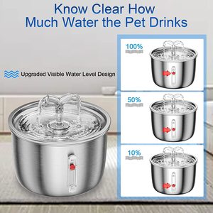 Fontaine à eau automatique pour animaux de compagnie en acier inoxydable, ronde, 800g, pour chiens et chats, détachable - Product Image 2
