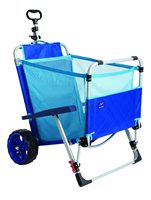 Chariot de plage pliable portable tout-terrain avec logo et couleur personnalisés, fauteuil inclinable double usage