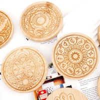 Vente chaude Chakra Reiki Guérison Énergie Spirituelle Bois Dessous De Verre En Bois Cristal Grille Conseil pour Ornement
