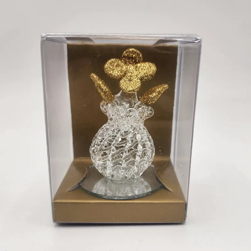 Suministro directo de fábrica jarrón de vidrio con flores regalos de devolución de boda de cristal