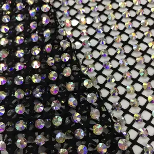 Strass élastique garniture en filet cristal AB strass maille tissu