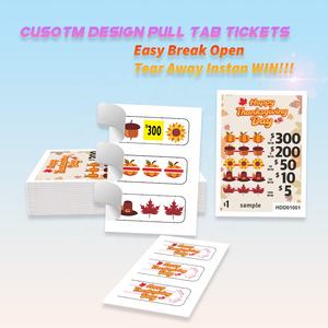 Tema del Día de Acción de Gracias Tres ventanas Pestañas de extracción personalizadas Lotería de juego Canje Billetes de impresión con precio al por mayor - Product Image 2