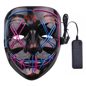 Máscaras LED de Halloween al por mayor, máscaras de neón Purge, máscaras de disfraz para fiestas de DJ, máscaras EL que se iluminan en la oscuridad, máscaras punk de moda para cosplay - Product Image 3