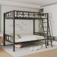 Lit superposé compact moderne et minimaliste en fer forgé, à deux niveaux, avec cadre épaissi pour petits appartements, Chine