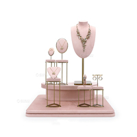 Présentoir à bijoux rose personnalisé pour vitrine de comptoir pour bagues bustes colliers bracelets perles présentoir à bijoux