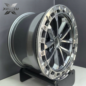 Rines XINGTU Retro Clásicos de Aleación Forjada, Estilo Beadlock, Acabado Plateado Brillante, PCD 5x127 5x130 para Jeep Wrangler <span class=keywords><strong>Defender</strong></span> 17-24 - Product Image 2