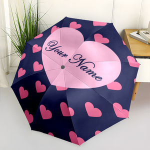 1 <span class=keywords><strong>Parapluie</strong></span> Pliant Personnalisé avec Nom en Forme de Cœur, Sans Minimum de Commande, Cadeau d'Amour Personnalisé, Impression UV, Commande Unique, Guarda Chuva Personalizado - Product Image 1