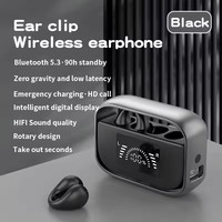 Écouteurs TWS G100 à design rotatif tendance, innovants, sans fil, à clip d'oreille, en TPU avec batterie externe et réduction de bruit