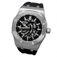Montre mécanique automatique BLIGER 41 mm NH70 avec verre saphir ajouré, luminescence C3, bracelet en caoutchouc, boîtier tonneau, montre de plongée pour homme