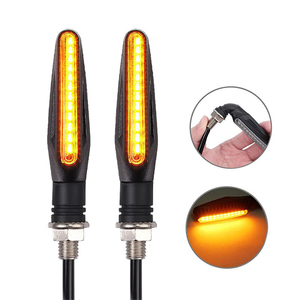 ไฟเลี้ยว LED แบบไหลต่อเนื่องสำหรับรถมอเตอร์ไซค์สกู๊ตเตอร์  กันน้ำ สำหรับรถจักรยานยนต์แบบสตรีทไบค์ - Product Image 4