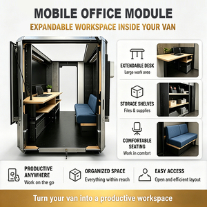 Module de bureau mobile pour <span class=keywords><strong>fourgons</strong></span> commerciaux, système d'espace de travail extensible pour les ingénieurs sur le terrain et les entrepreneurs - Product Image 4
