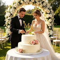 Décoration de gâteau de mariage personnalisée avec monogramme, initiales personnalisées en acrylique, souvenir de réception de mariage, décorations de dessert