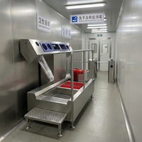 Station de nettoyage d'hygiène pour chaussures des employés, certifiée CE, utilisée dans les usines agroalimentaires