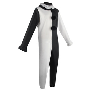 Disfraz de Payaso, Mono de Cuerpo Entero, Blanco y Negro, Disfraz de Terror para Halloween, Unisex, Talla Adulto - Product Image 1