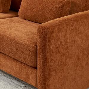 Modern Square Chenille Fabric Foam-<b>Filled</b> Corner Loveseat Sofa Wooden Frame Upholstered Reading Couch Apartment Living Rooms - Product Image 5