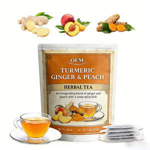 Té Herbal Orgánico OEM de Cúrcuma, Jengibre y Melocotón, Mezcla Revitalizante y Picante, 68 Bolsitas de Té, Caja de 1.8oz - Product Image 2