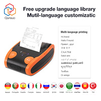 QUNSUO QS5806 Printer Thermal portabel, Printer tagihan POS termal kompatibel dengan beberapa aplikasi nirkabel Mini 58mm Printer Label penerimaan