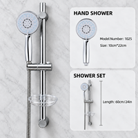 Ensemble de douche thermostatique de luxe moderne en laiton chromé mat avec pommeau de pluie et douchette à main, fixation murale, pour salle de bain complète