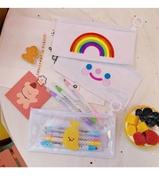 Personnaliser PVC Transparent Pochette À Glissière Sac avec Motif Imprimé Offre Spéciale Papeterie Cadeau Promotionnel Pochette