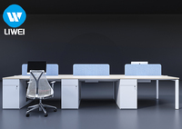 Postes de travail modulaires extensibles en bois LIWEI avec cloison de bureau, table d'ordinateur, design intérieur moderne pour usage commercial