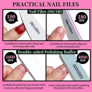 <span class=keywords><strong>Kit</strong></span> <span class=keywords><strong>de</strong></span> soin des ongles pour femmes 100/180 limes à ongles <span class=keywords><strong>de</strong></span> bloc tampon pince à cuticules tondeuse poussoir pour pédicure manucure outils préparation des ongles - Product Image 5