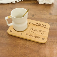 Plateau en bambou biodégradable et écologique personnalisé avec logo pour le petit-déjeuner, base antidérapante, minimaliste, pour café et thé, fait main, vente en gros