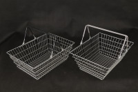 Panier de courses en métal chromé de haute qualité Highbright avec poignée en caoutchouc pour supermarché, épicerie et magasin de proximité