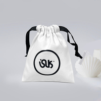 Sac en toile de coton blanc avec cordon de serrage, imprimé avec un logo personnalisé, réutilisable, écologique, pour les courses, l'école, le rangement, la protection contre la poussière