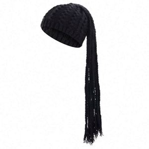 Fashion Design Women <b>Winter</b> Knitted <b>Hat</b> with Pigtail Accessories Handmade High Quality Digital Printing Common Fabric - Product Image 6