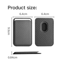 2025 desain baru sarung dompet kartu serat karbon bambu PU kuat tempat kartu magnetik ganda untuk iPhone 17 16 15 Pro Max