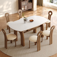 Table à manger en bois de style français classique de qualité supérieure pour les espaces compacts - Table à manger pliable extensible réglable pratique