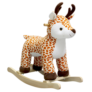Monte ahşap çocuklar peluş hayvanlar çocuklar için sallanan at birden fazla çeşit - Product Image 2