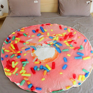 Tùy Chỉnh Thiết Kế Máy Bay Vòng In Flannel Lông Cừu Polyester Tortilla Bánh Pizza Chăn Cho Thăng Hoa - Product Image 5