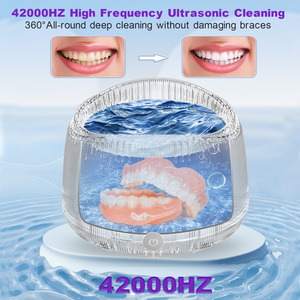 Portable Ultrasonic <b>Cleaner</b> For Dentures <b>Retainers</b> Braces High Frequency 42kHz - Product Image 3