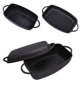Casserole <span class=keywords><strong>rectangulaire</strong></span> en <span class=keywords><strong>fonte</strong></span> 2 en 1 avec couvercle grill - Product Image 6