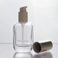Botol kaca buram transparan 30ml, dengan tutup sekrup, kemasan alas bedak mewah Makeup