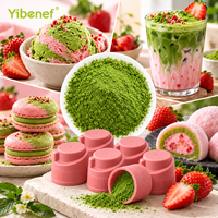 Poudre de thé vert matcha saveur fraise pour les boutiques de bubble tea