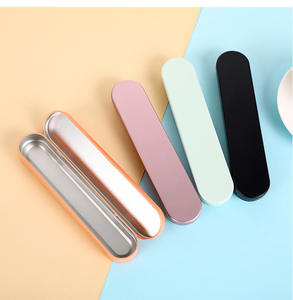 Stokta Mevcut Dikdörtgen Teneke Metal Kalem Kutusu Menteşeli Kapaklı Kırtasiye Saklama Kutusu - Product Image 2